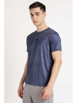 Reebok - Men Blue Printed T-Shirt