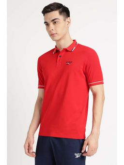 Reebok - Men Red Solid Polo T-Shirt