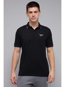 Reebok - Men Black Solid Polo T-Shirt