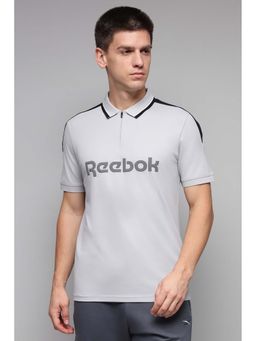 Reebok - Men Grey Solid Polo T-Shirt