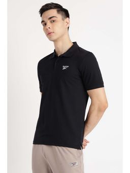 Reebok - Men Black Solid Polo T-Shirt