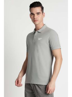 Reebok - Men Grey Solid Polo T-Shirt