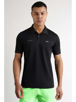 Reebok - Men Black Solid Polo T-Shirt