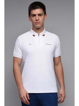 Reebok - Men White Solid Polo T-Shirt