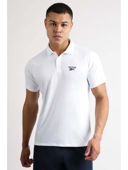 Reebok - Men White Solid Polo T-Shirt