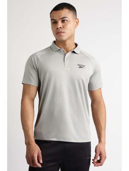 Reebok - Men Grey Solid Polo T-Shirt