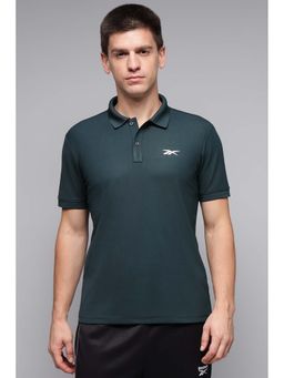 Reebok - Men Green Solid Polo T-Shirt