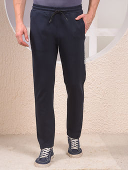 CRIMSOUNE CLUB - Men Navy Blue Cotton Trackpant
