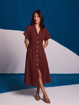 Dearme - Brown Malibu Mocha Linen Dress