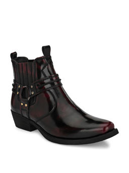 Delize - Stripes Burgandy Chelsea Boots