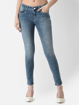 CRIMSOUNE CLUB - Women Skinny Fitting Blue Jeans