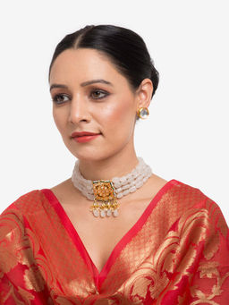 Ruby Raang Studio - Dusk Dew Kundan Choker with Studs