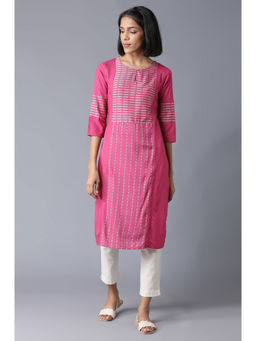 W - Pink Stripes Kurta
