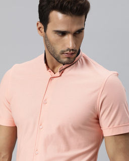 Rare Rabbit - Solid Peach Casual Shirts