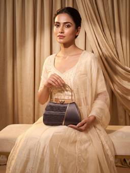 ROCIA - Women Brown Metallic Clutch