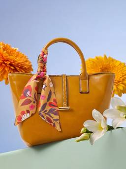 Accessorize London - Women Yellow Floral Scarf Design Handbag