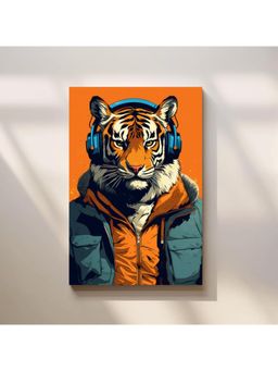 Anciq - Bitty Bopp Cool Tiger with Headphones Canvas Painting