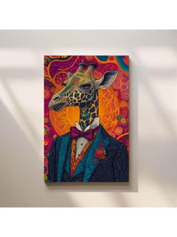 Anciq - Bitty Bopp Dapper Giraffe in Tuxedo Pop Art Canvas Painting