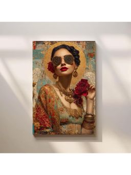 Anciq - Bitty Bopp Bohemian Woman with Floral Accent Canvas Painting