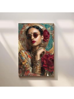 Anciq - Bitty Bopp Bohemian Woman with Rose and Sung Canvas Painting