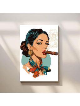 Anciq - Bitty Bopp Stylish Woman with Cigar Pop Art Canvas Painting