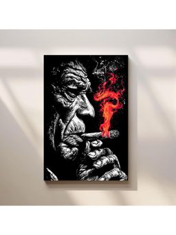 Anciq - Bitty Bopp Black and White Smoker Portrait Canvas Painting