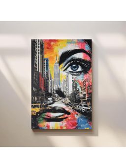 Anciq - Bitty Bopp Urban City Collage Face Canvas Painting