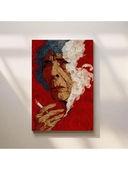 Anciq - Bitty Bopp Abstract Smoker Portrait Canvas Painting