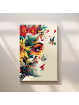 Anciq - Bitty Bopp Floral Woman with Birds Canvas Painting