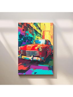 Anciq - Bitty Bopp Vintage Red Car Canvas Painting