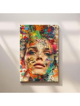 Anciq - Bitty Bopp Abstract Collage Face Canvas Painting