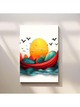 Anciq - Bitty Bopp Minimal Boat Sunset Canvas Painting
