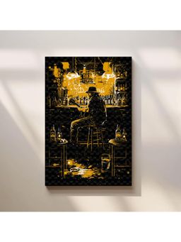Anciq - Bitty Bopp Guitar Bar Scene Canvas Painting
