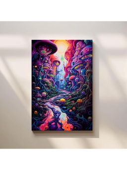 Anciq - Bitty Bopp Neon Mushroom Valley Canvas Painting