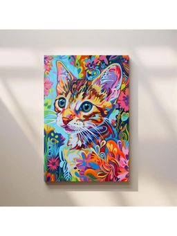 Anciq - Bitty Bopp Colorful Cat Portrait Canvas Painting