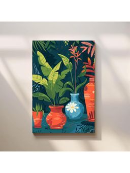 Anciq - Bitty Bopp Tropical Plant Vase Pop Art Canvas Painting