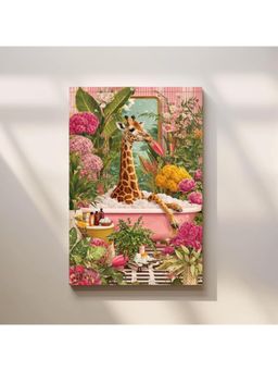 Anciq - Bitty Bopp Giraffe Bathtub Floral Pop Art Canvas Painting