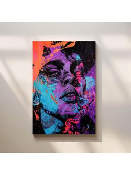 Anciq - Bitty Bopp Neon Woman Abstract Portrait Canvas Painting