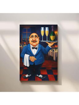 Anciq - Bitty Bopp Vintage Waiter Champagne Art Canvas Painting