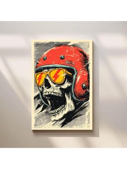 Anciq - Bitty Bopp Retro Skull Helmet Artwork Canvas Painting