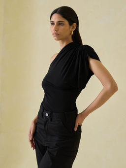 No Grey Area - Black Asymmetric Bodysuit