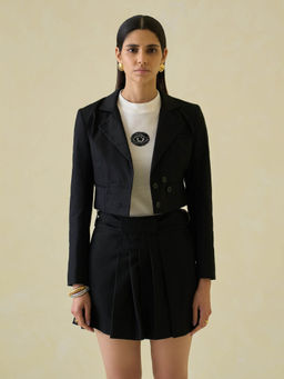 No Grey Area - Twill Cropped Blazer