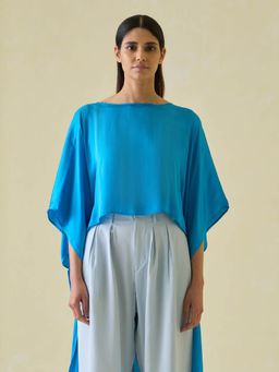 No Grey Area - Blue High Low Kaftan Top