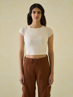 No Grey Area - White Third Eye Baby Tee