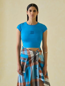 No Grey Area - Blue Kolam Baby Tee