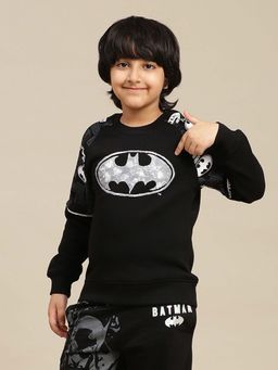 Kidsville - Black Batman Graphic Printed Regular Fit Sweatshirt for Boys