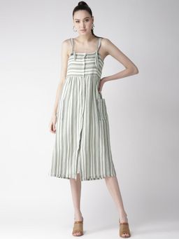 Scoup - Green And White Strappy Dress