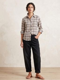 Scoup - Embroidered Check Beige Shirt