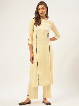 STADO - Lemon Yellow Straight Kurta (Set of 2)