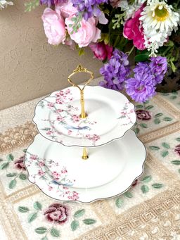 Vigneto - Orchid Bliss Two Tier Dessert Stand